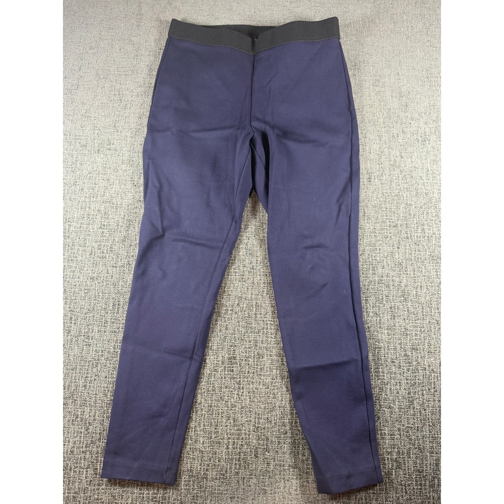 Talbots Soho Ankle Pants Navy Blue Elastic Waist Stretch Trousers 8P Womens